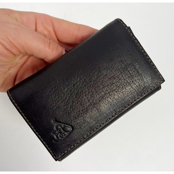 Genuine Leather Small Dark Brown Key Holder Wallet Unisex - Picture 1 of 16